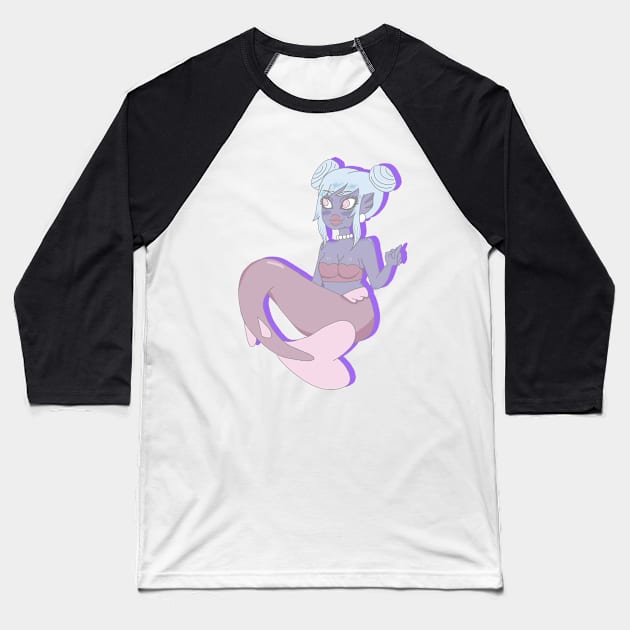 Angry Mermaid Baseball T-Shirt by Pink_lil_Ghost